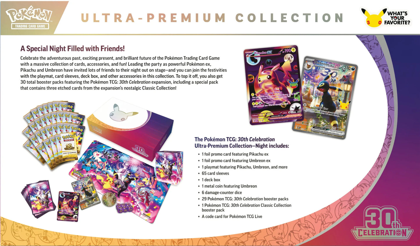 The Pokémon TCG: 30th Celebration Ultra-Premium Collection—Night